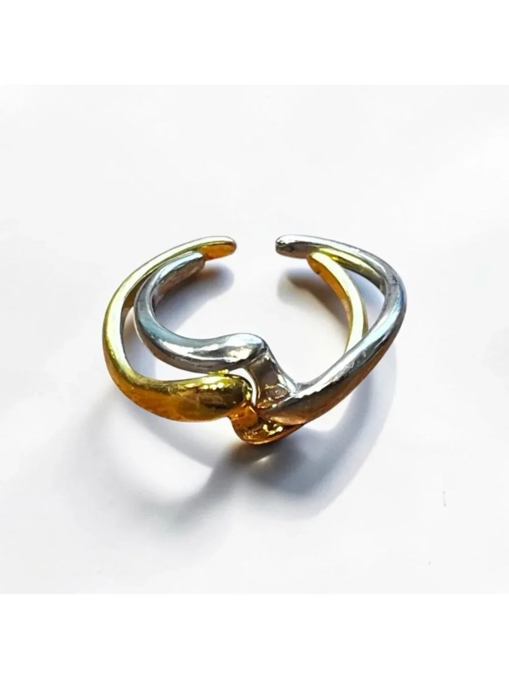 Copa Jewelry Two-toned Nesting Rings Size 7 Adjustable Gold Silver Brazilian